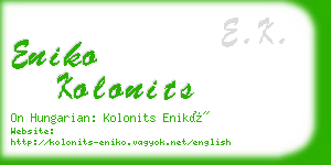 eniko kolonits business card